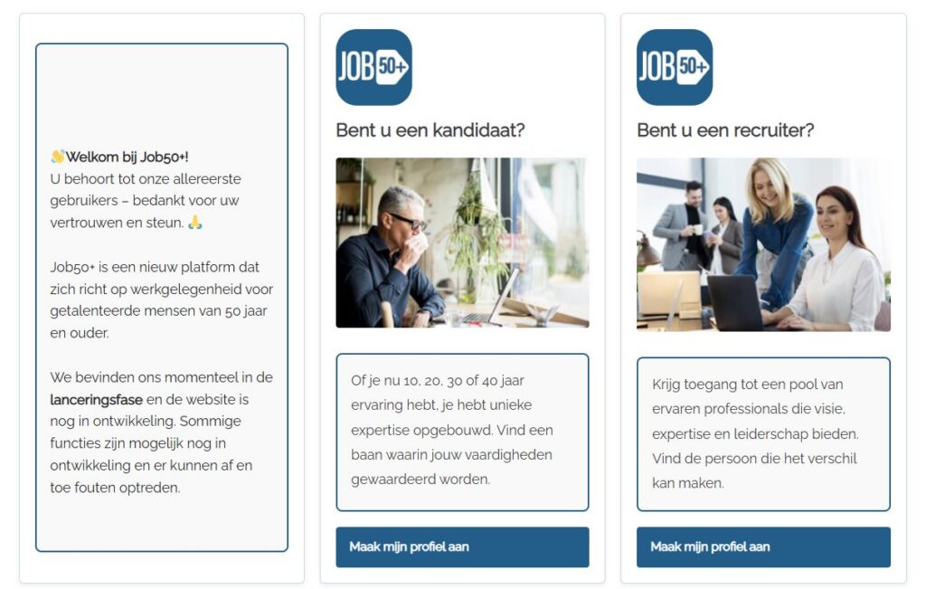 BSC BW HEEFT MEEGEWERKT AAN DE START VAN HET AMBITIEUZE PROJECT JOB50+